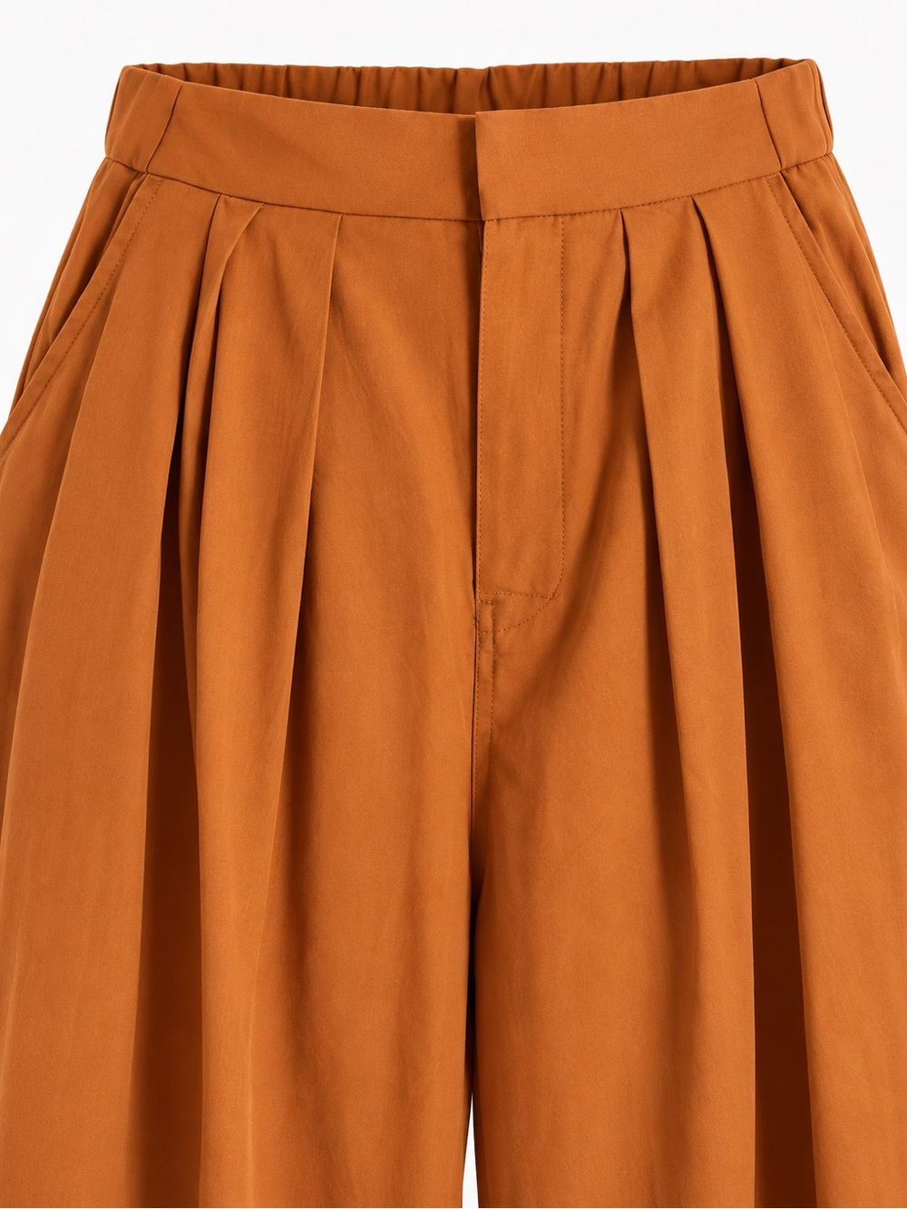 Terea by Andrea Pitter Rust Pleated Wide Leg Pants Size L NWT - Picture 4 of 12